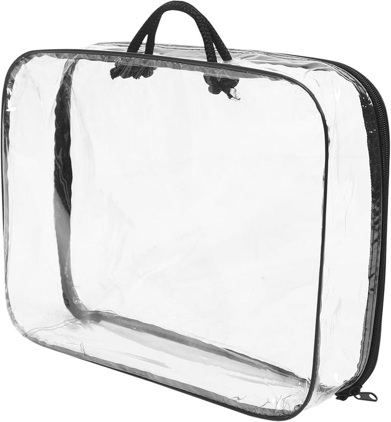 حقيبة تخزين كبيرة شفافة بمقابض لتنظيم السفر في غرفة اللعب خفيفة الوزن - Image 1